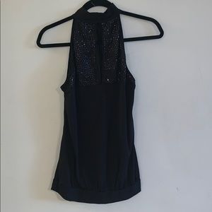 Black halter top with sequins